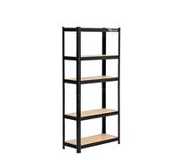 Rhino Racking Étagère de Garage Robuste à 5 Niveaux - Étagères de Rangement Noires - 150 x 75 x 30 cm - Charge maximale de 200 kg par étagère - 1000 kg par unité - Étagère pour abri de Jardin