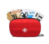 RHINO RESCUE Mini First Aid Kit, Petit Kit D'urgence Portable et étanche pour le Voyage, la Maison, la Voiture, la Chambre à Coucher, le Camping, la Randonnée (Rouge)