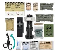 RHINO RESCUE Paquets de trauma tactique, Arrêter le saignement, Recharge IFAK avec pansements (1 set de 17 pièces) avec couverture