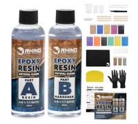 RHINO Smart Solutions Résine Epoxy Transparente - Kit Complet pour Commencer Resine Liquide Epoxide + Durcisseur (1:1) Verre Effet Accessoires, Pigments | Artisanat, Bijoux, Bricolage, Revêtement