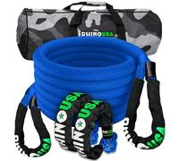Rhino USA Kit de Récupération de Corde Cinétique 13,000 kg - 2.2 cm x 9 m - Sangle Remorquage Voiture Tout-Terrain avec 2 Manille Treuil 4x4 pour UTV ATV LKW Tracteur Camion Quad - Bleu