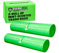 Rhino USA Sacs de Toilette Portables Parfumés (2 Rouleaux) pour Camping pour Pot de 19 Litres/Bucket Extérieur - Sac de Remplacement pour Caca/Résidus avec Parfum de Menthe pour Porta Potty Extérieur