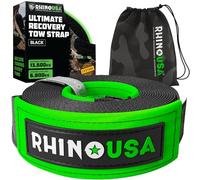 Rhino USA Sangle de Remorquage (7,6cmx6,1m) Résistance à la rupture de 13.600 kg - Sangle de Récupération d'urgence pour Camion, UTV, ATV - Récupération Heavy Duty pour utilisation Offroad 4X4 - Noire