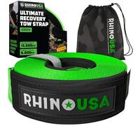 Rhino USA Sangle de Remorquage (7,6cmx6,1m) Résistance à la rupture de 13.600 kg - Sangle de Récupération d'urgence pour Camion, UTV, ATV - Récupération Heavy Duty pour utilisation Offroad 4X4 - Verte