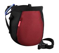 Rhino Valley Sac de Craie, Sac à Magnésie d'escalade avec la Ceinture Réglable et pour l'escalade, la Gymnastique, Le Levage de Poids - Noir&Rouge