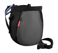 Rhino Valley Sac de Craie, Sac à Magnésie d'escalade avec la Ceinture Réglable pour l'escalade, la Gymnastique, Le Levage de Poids - Noir&Gris