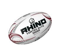 Rhino Vortex Elite Ballon de Rugby Unisexe, Blanc, 5