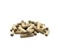 Rhino Wood Industries - 3/8 x 1 1/2 pouce - Paquet de 50 goupilles en bois - Séchées au four, cannelées et biseautées (3/8 x 1 1/2 pouces, 50 pièces)