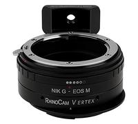 RhinoCam Vertex Adaptateur de couture rotatif compatible avec objectif Nikon F Mount G-Type D/SLR vers appareils photo sans miroir Canon EOS M (EF-M)