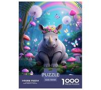 Rhinocéros 1000 Pièce Puzzle Jeu Éduchatif Créatif Jigsaw Puzzle Jeu De Défi Unique pour Cadeaux De Voyage, Présent 70x50cm/1000pcs