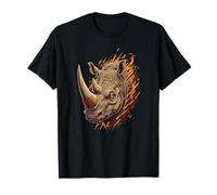 Rhinocéros Africain Sauvage Fiery Rhino Charge T-Shirt