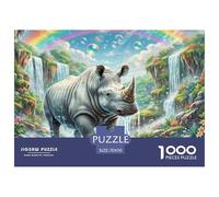 Rhinocéros Blancs 1000 Piece Jigsaw Puzzle for Adults Challenging Game Stress Relief Puzzle Exercise The Memory of The Brain for Adults and Kids, Age 12 Years Up 70x50cm/1000pcs