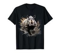 Rhinocéros Dessin Splash Rhinocéros Animal Art Wildlife Safari T-Shirt
