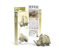 EUGY Rhinocéros - Puzzle 3D N° 076 - Jouet Créatif en Carton Recyclé - pour Enfants dès 6 Ans et Adultes Jusqu’à 99 Ans - Puzzle Éducatif et Écologique