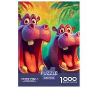 Rhinocéros Mignon Puzzle 1000 Piece pour Adultes Enfant, Puzzle 1000pcs Jeu Éducatif Défi Jouet Jeu D'adresse pour Toute La Famille 70x50cm/1000pcs