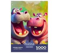 Rhinocéros Mignon Puzzle 1000 Piece pour Adultes Enfant, Puzzle Jeu Éducatif Défi Jouet Jeu D'adresse pour Toute La Famille 70x50cm/1000pcs