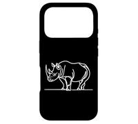 Rhinocéros Noir Art Linéaire Mammifère Coque pour iPhone 17 Pro