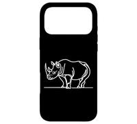 Rhinocéros Noir Art Linéaire Mammifère Coque pour iPhone 17 Pro Max