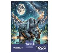 Rhinocéros noirs1000 Piece Jigsaw Puzzles for Adults and Kids Family Game Challenging for Home Decoration Great Gift Idea38x26cm/1000pcs
