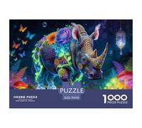 Rhinocéros Puzzle 1000 Pièces Adultes Enfants intéressant Puzzles 1000 Pièce Jeu De Team Building Cadeau 70x50cm/1000pcs