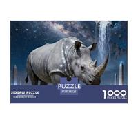 Rhinocéros1000 Pieces Puzzle Adulte Animaux Cadeaux pour Femmes Et Hommes Jeu De Puzzle pour Toute La Famille 38x26cm/1000pcs