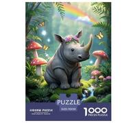 RhinocérosJigsaw Puzzles for Adults 1000 Piece Age 12+ for Adults FamilyPuzzle Game Beautiful Decoration for Women Gifts for Man70x50cm/1000pcs