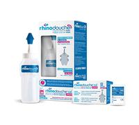 RHINODOUCHE Urgo Junior Nasal Wash Starter Pack contient 250 ml de fil dentaire nasal + 26 sachets de 2,5 g contenant un mélange de sel de xylitol.