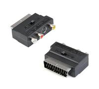 RHINORO Lot de 2 adaptateurs péritel vers S-Vidéo RCA, interrupteur entrée/sortie, compatible avec PS4, DVD, TV, consoles rétro, Royaume-Uni