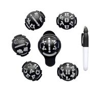 RHINORO Lot de 6 pochoirs lettres majuscules pour marqueur de balle de golf avec stylo noir