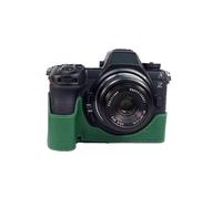Rhinos Blog Housse de protection en cuir véritable vert avec ouverture par le bas pour appareil photo Nikon Z6III sans miroir, Vert, Vacances