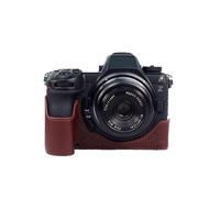 Rhinos Blog Sacoche en cuir véritable pour appareil photo Nikon Z6III sans miroir Café, café, Vacances