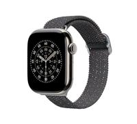 RhinoShield Bracelet Tressé pour Apple Watch Series 11/10 (42mm) + Series 9/8 / 7 (41mm) + Series 6/5 / 4 / SE 3 / SE 2 / SE (40mm) + Series 3/2 / 1 (38mm) | Doux et Extensible - Noir Galaxy