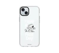 RhinoShield Clear Compatible avec [iPhone 15 Plus] | Résiste au jaunissement, Haute Transparence, Coque de Protection Clear - Noir Contour objectifs Photo [Snoopy/Have A Nice Day]