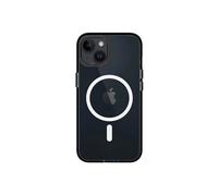 RhinoShield Coque Clear Compatible avec Magsafe pour [iPhone 14/13] Force magnétique supérieure, Haute Transparence et résiste au jaunissement. Personnalisable - Noir Contour objectifs Photo