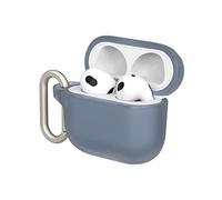 RhinoShield Coque avec Mousqueton Compatible avec Apple [AirPods 3] | Protection de qualité Militaire Contre Les Chocs, résistante aux Rayures, Chargement sans Fil - [Gris Argent, Standard Set]