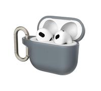 RHINOSHIELD Coque avec Mousqueton Compatible avec Apple [AirPods 4] | Protection de qualité Militaire Contre Les Chocs, résistante aux Rayures, Chargement sans Fil - [Gris Argent, Standard Set]