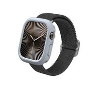 RhinoShield Coque Bumper Compatible avec Apple Watch Series 11/10 [42mm] | CrashGuard NX - Protection Fine, Personnalisable avec Technologie d'absorption des Chocs, Non dérapant - Gris Argent
