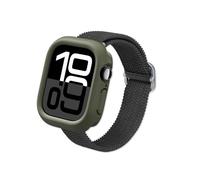 RhinoShield Coque Bumper Compatible avec Apple Watch Series 11/10 [46mm] | CrashGuard NX - Protection Fine, Personnalisable avec Technologie d'absorption des Chocs, Non dérapant - Vert algue