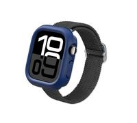 RhinoShield Coque Bumper Compatible avec Apple Watch Series 11/10 [46mm] | CrashGuard NX - Protection Fine, Personnalisable avec Technologie d'absorption des Chocs, Non dérapant - Bleu Outremer