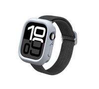 RhinoShield Coque Bumper Compatible avec Apple Watch Series 11/10 [46mm] | CrashGuard NX - Protection Fine, Personnalisable avec Technologie d'absorption des Chocs, Non dérapant - Gris Argent