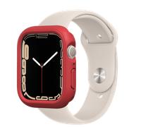 RhinoShield Coque Bumper Compatible avec Apple Watch Series 7 [41mm] | CrashGuard NX - Protection Fine Personnalisable avec Technologie Absorption des Chocs - Rouge