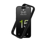 RhinoShield Coque Bumper Compatible avec [iPhone 15 Pro] | CrashGuard - Protection Fine Personnalisable - Absorption des Chocs [sans BPA] - Noir