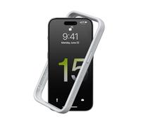 RhinoShield Coque Bumper Compatible avec [iPhone 15 Pro] | CrashGuard - Protection Fine Personnalisable - Absorption des Chocs [sans BPA] - Gris Platine