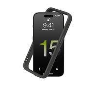 RhinoShield Coque Bumper Compatible avec [iPhone 15 Pro Max] | CrashGuard - Protection Fine Personnalisable - Absorption des Chocs [sans BPA] - Graphite
