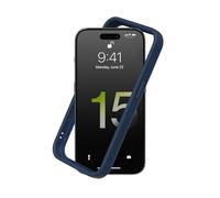 RhinoShield Coque Bumper Compatible avec [iPhone 15 Pro Max] | CrashGuard - Protection Fine Personnalisable - Absorption des Chocs [sans BPA] - Bleu Marine