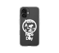RhinoShield Coque Clear avec Bouton de contrôle caméra Compatible MagSafe pour [iPhone 16] | Magnétisme supérieur, résistance au jaunissement - Anneau caméra Noir [Snoopy/Have A Nice Day]