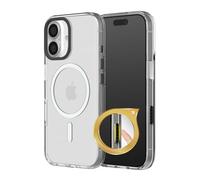 RhinoShield Coque Clear avec Bouton de contrôle caméra Compatible MagSafe pour [iPhone 16] | Magnétisme supérieur, résistance au jaunissement, Protection renforcée - Anneau caméra Noir