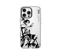 RhinoShield Coque Clear avec Bouton de contrôle caméra Compatible MagSafe pour [iPhone 16 Pro Max] | Magnétisme supérieur, Protection renforcée - Anneau caméra Noir [One Piece/Ace B&W]