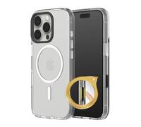 RhinoShield Coque Clear avec Bouton de contrôle caméra Compatible MagSafe pour [iPhone 16 Pro Max] | Magnétisme supérieur, résistance au jaunissement, Protection renforcée - Anneau caméra Noir