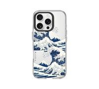 RhinoShield Coque Clear Compatible avec [iPhone 16 Pro] | Résistance avancée au jaunissement, Haute Transparence, découpe Bouton contrôle caméra - Anneau caméra Noir [The Great Wave I]
